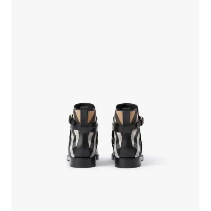 Buty w kratę i skórzane