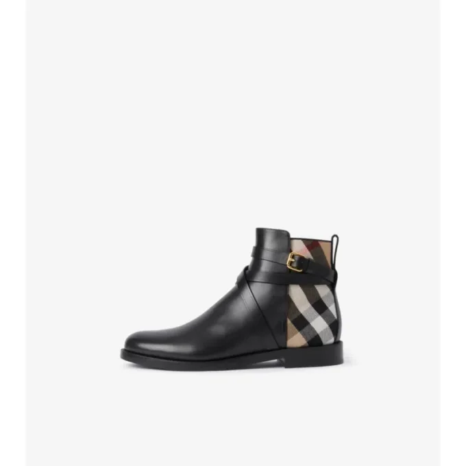 Buty w kratę i skórzane