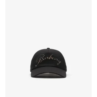 Czapka z daszkiem z Gabardine z logo w stylu kursywnym