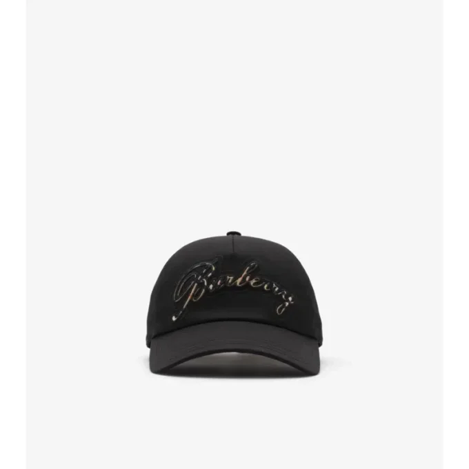 Czapka z daszkiem z Gabardine z logo w stylu kursywnym