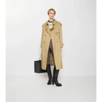 Długi Fitzrovia Trench Coat z gabardyny