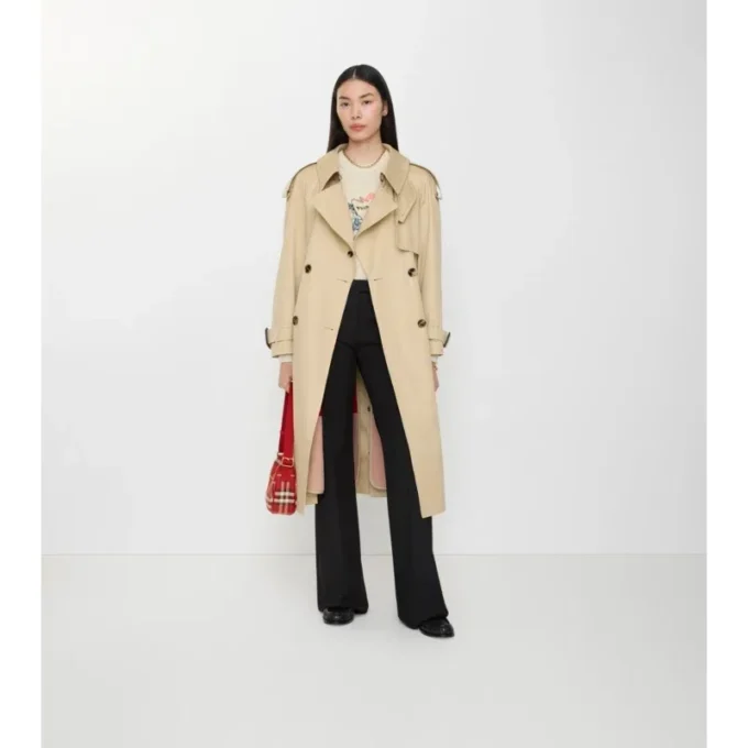 Długi Fitzrovia Trench Coat z gabardyny z ociepleniem Długi Fitzrovia Trench Coat z gabardyny z ociepleniem