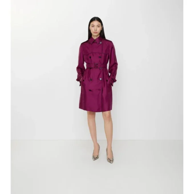 Długi jedwabny Trench Coat Foxfield