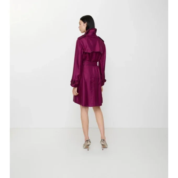 Długi jedwabny Trench Coat Foxfield
