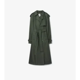 Długi nylonowy Trench Coat z kapturem