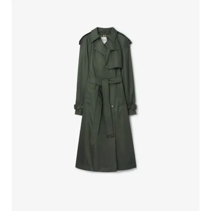 Długi nylonowy Trench Coat z kapturem Długi nylonowy Trench Coat z kapturem