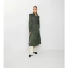 Długi nylonowy Trench Coat z kapturem Długi nylonowy Trench Coat z kapturem