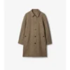 Długi płaszcz Car Coat Burberry z wełny w jodełkę Długi płaszcz Car Coat Burberry z wełny w jodełkę