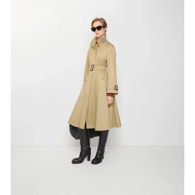 Długi płaszcz Car Coat Ellingham z gabardyny o kroju Fit-And-Flare