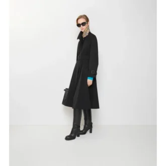Długi płaszcz Car Coat Ellingham z gabardyny o kroju Fit-And-Flare