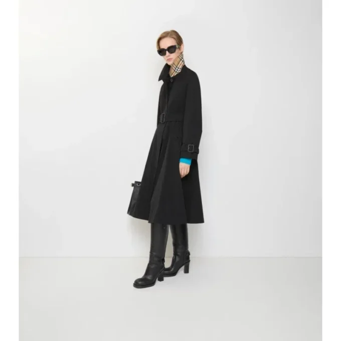 Długi płaszcz Car Coat Ellingham z gabardyny o kroju Fit-And-Flare