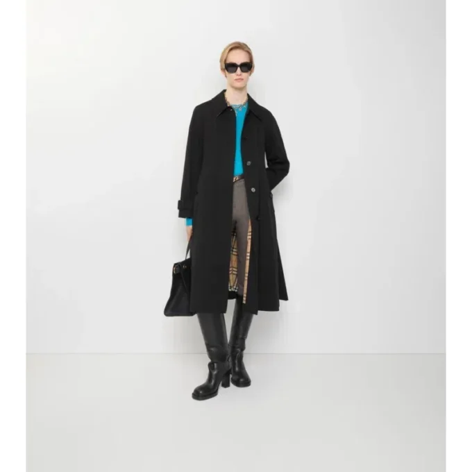 Długi płaszcz Car Coat Ellingham z gabardyny o kroju Fit-And-Flare