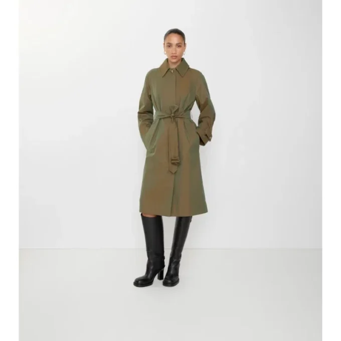Długi płaszcz Car Coat z gabardyny