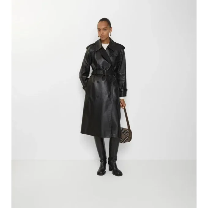 Długi skórzany Trench Coat Castleford Długi skórzany Trench Coat Castleford