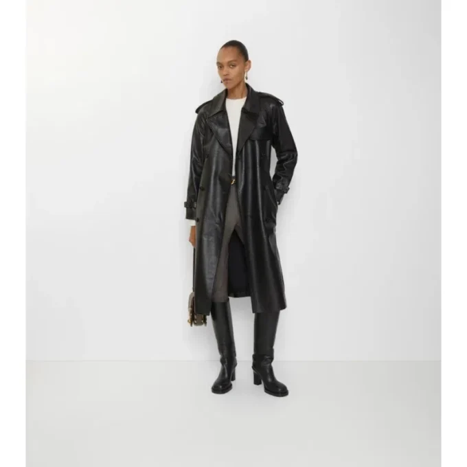 Długi skórzany Trench Coat Castleford Długi skórzany Trench Coat Castleford