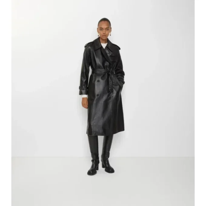 Długi skórzany Trench Coat Castleford Długi skórzany Trench Coat Castleford