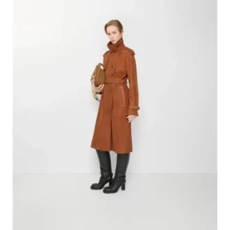 Długi Trench Coat Castleford z nubuku