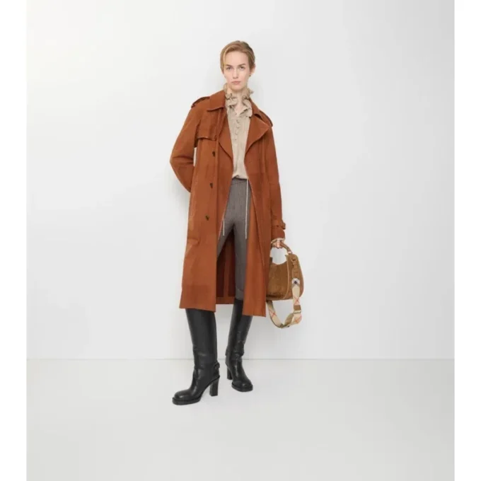 Długi Trench Coat Castleford z nubuku Długi Trench Coat Castleford z nubuku