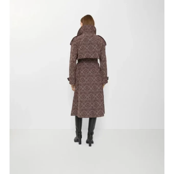 Długi Trench Coat Fitzrovia z mieszanki wiskozy w stylu barokowym