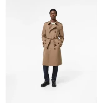 Długi Trench Coat Foxfield z jedwabiu i bawełny