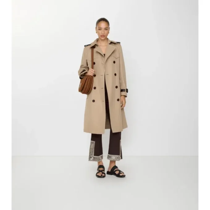 Długi Trench Coat Foxfield z jedwabiu i bawełny Długi Trench Coat Foxfield z jedwabiu i bawełny