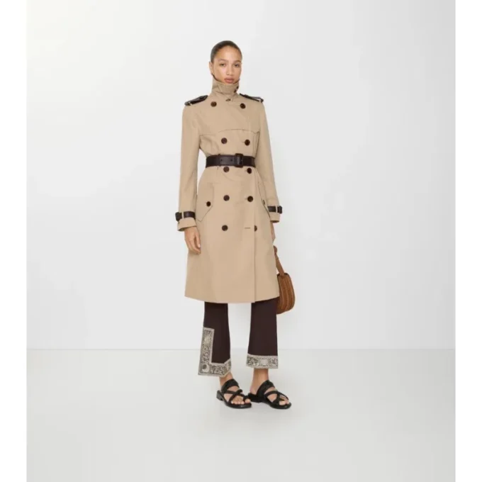 Długi Trench Coat Foxfield z jedwabiu i bawełny Długi Trench Coat Foxfield z jedwabiu i bawełny