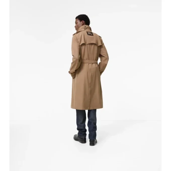 Długi Trench Coat Foxfield z jedwabiu i bawełny