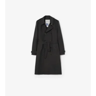 Długi Trench Coat Foxfield z mieszanki nylonu o geometrycznym wzorze
