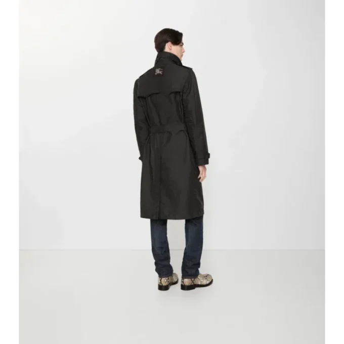 Długi Trench Coat Foxfield z mieszanki nylonu o geometrycznym wzorze Długi Trench Coat Foxfield z mieszanki nylonu o geometrycznym wzorze