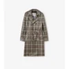Długi Trench Coat Foxfield z powłoką w kratę o efekcie rafii