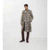 Długi Trench Coat Foxfield z powłoką w kratę o efekcie rafii