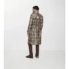 Długi Trench Coat Foxfield z powłoką w kratę o efekcie rafii