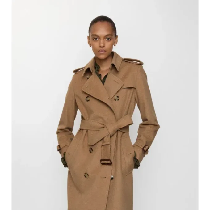 Długi Trench Coat Kensington z kaszmiru Długi Trench Coat Kensington z kaszmiru
