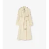 Długi Trench Coat trerose z płótna