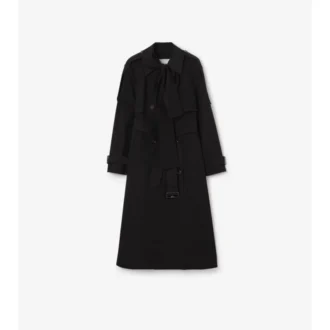 Długi Trench Coat trerose z płótna