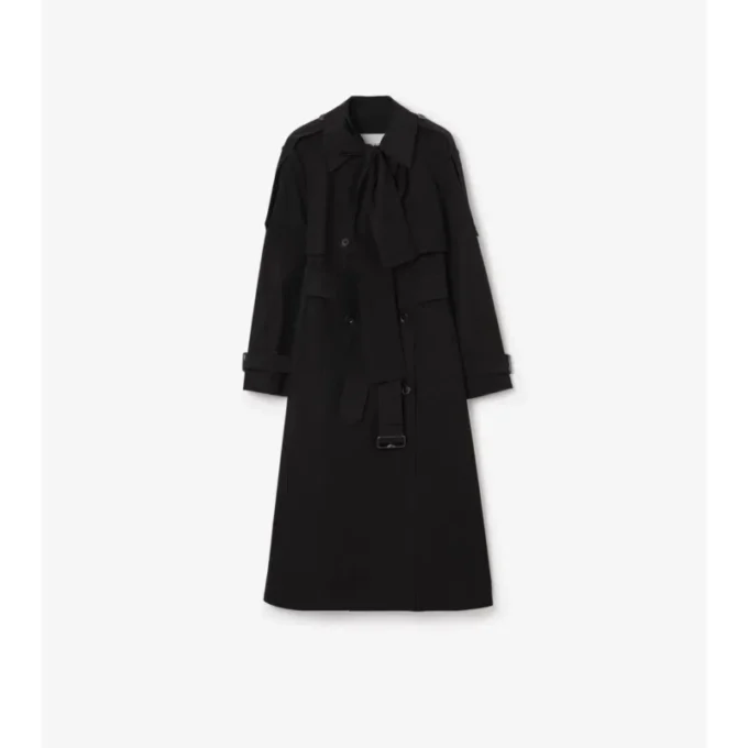 Długi Trench Coat trerose z płótna