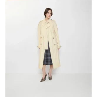 Długi Trench Coat trerose z płótna