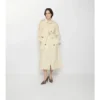 Długi Trench Coat trerose z płótna