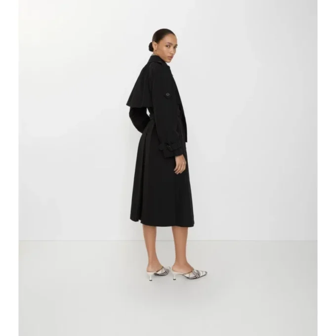 Długi Trench Coat trerose z płótna