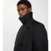 Długi Trench Coat z bawełny i nylonu z wyściółką