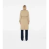 Długi Trench Coat z gabardyny w kratę