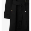 Długi Trench Coat z gabardyny w kratę