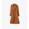 Długi Trench Coat z mieszanki nylonu