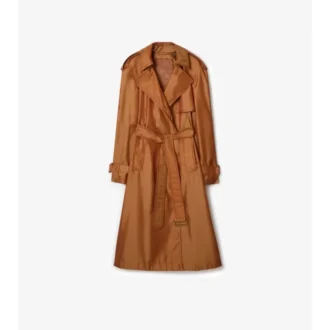 Długi Trench Coat z mieszanki nylonu