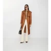 Długi Trench Coat z mieszanki nylonu