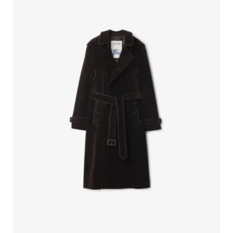 Długi Trench Coat z sztruksu