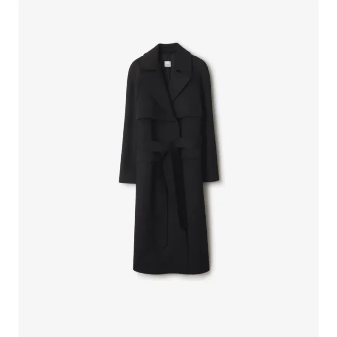 Długi Trench Coat z wełny i kaszmiru Długi Trench Coat z wełny i kaszmiru
