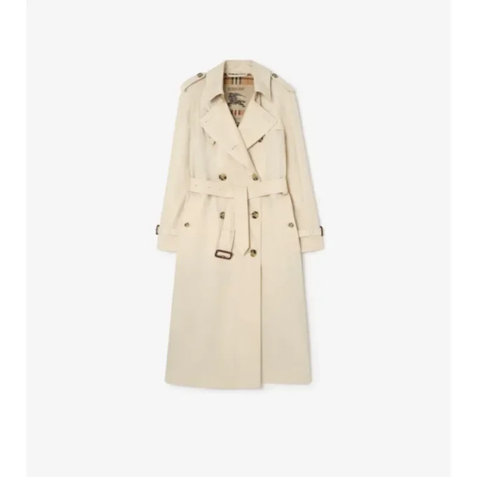 Długi Tropical Gabardine Trench Coat