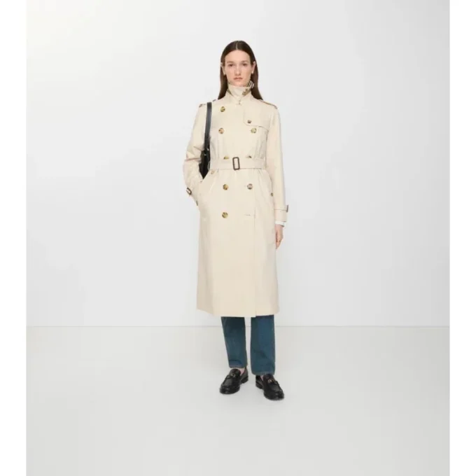Długi Tropical Gabardine Trench Coat