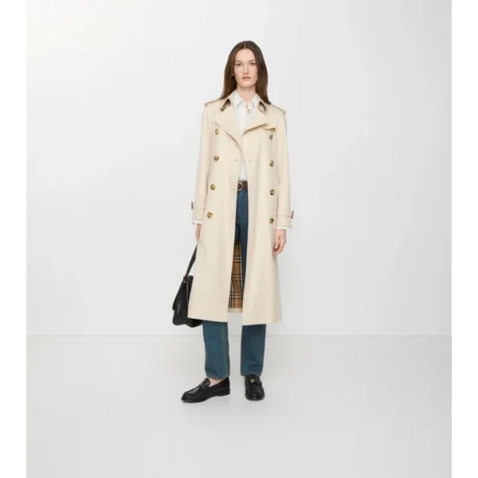 Długi Tropical Gabardine Trench Coat
